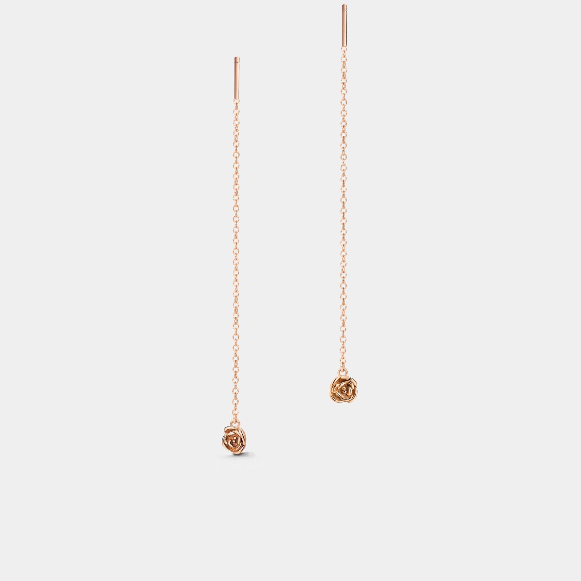 Rose Flower Threader Earrings for Women