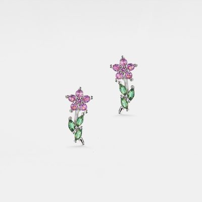 Delicate plant branch earrings