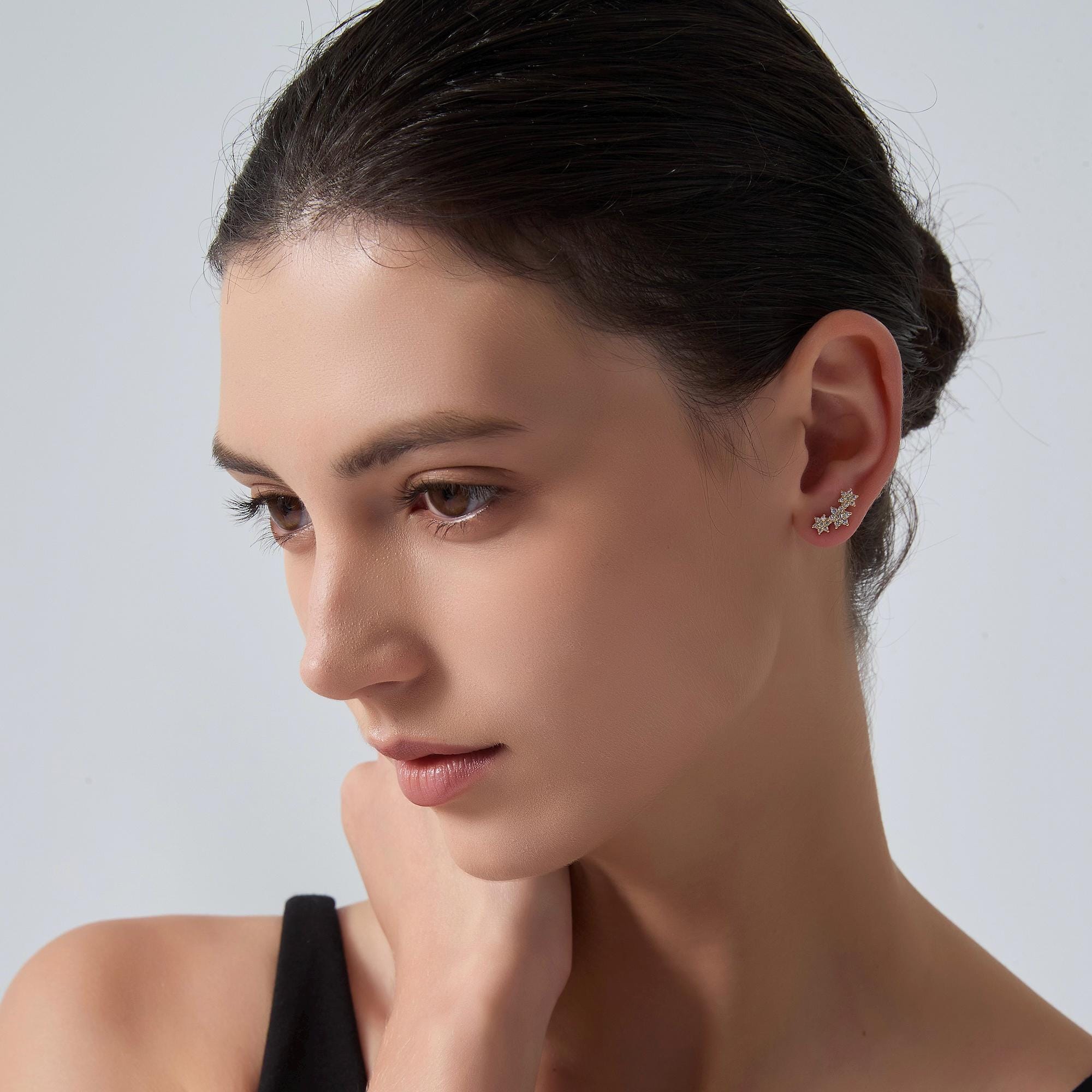 Floral Climber Stud Earrings for Women - Image 5