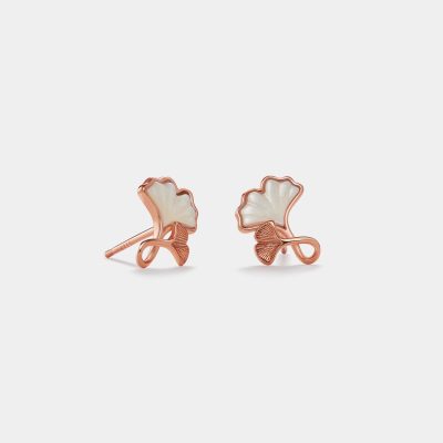 Ginkgo Leaf Stud Earrings