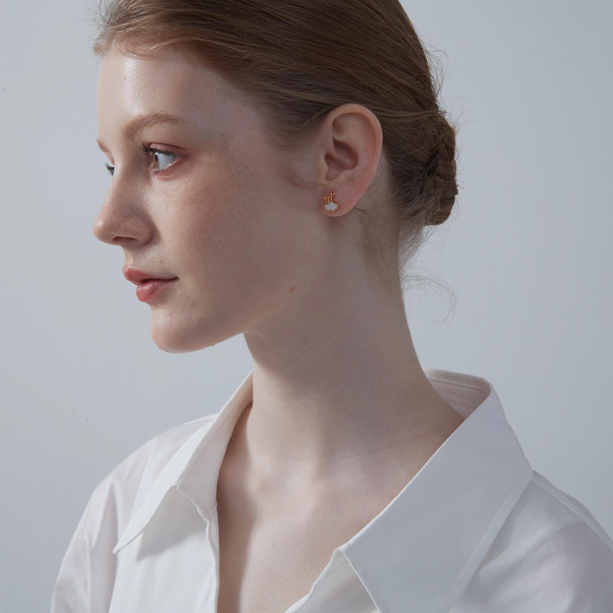 Ginkgo Leaf Stud Earrings - Image 4