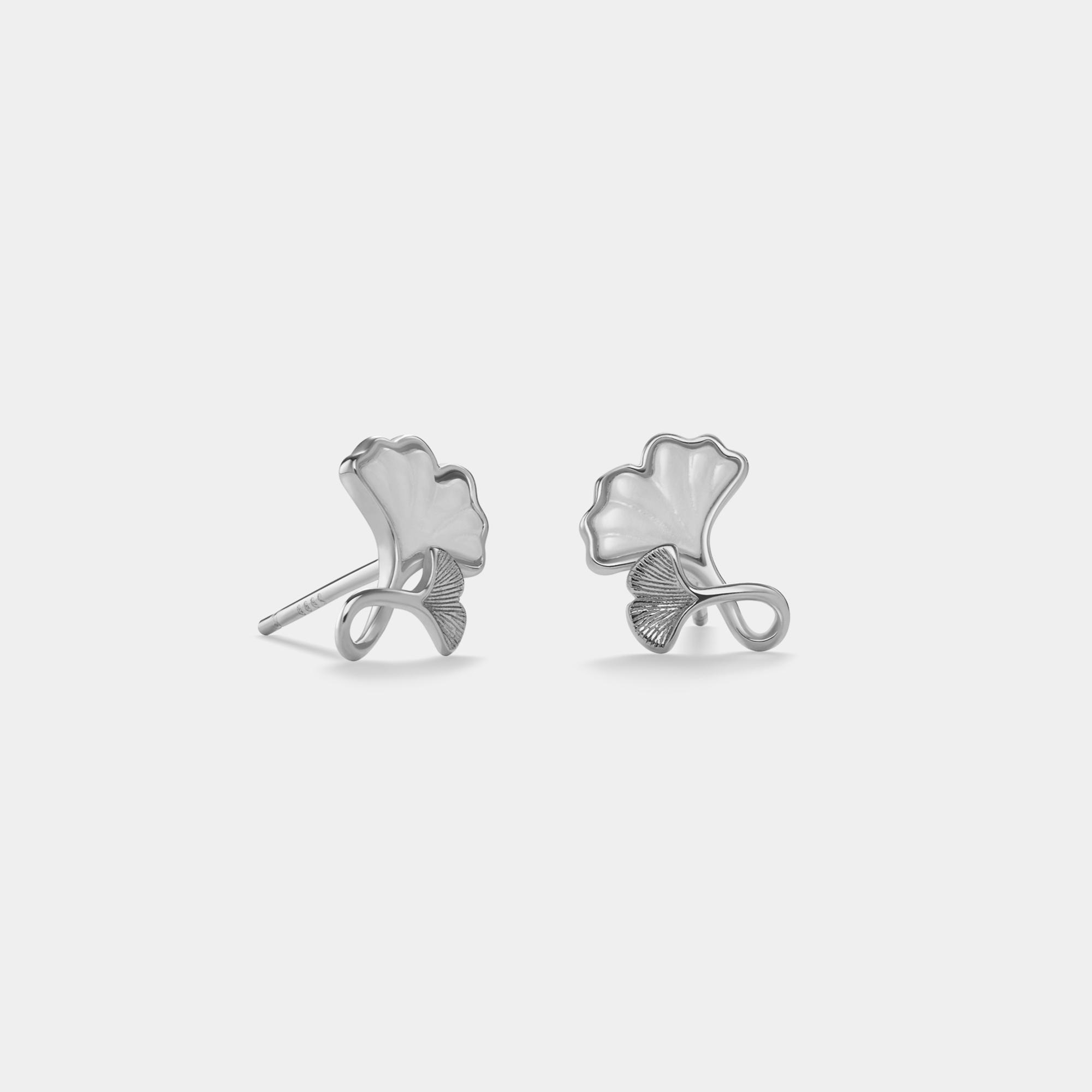 Ginkgo Leaf Stud Earrings - Image 3