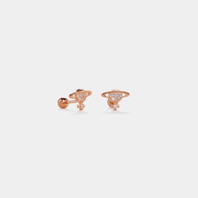 Saturn Planet and Astronaut Stud Earrings for Wome