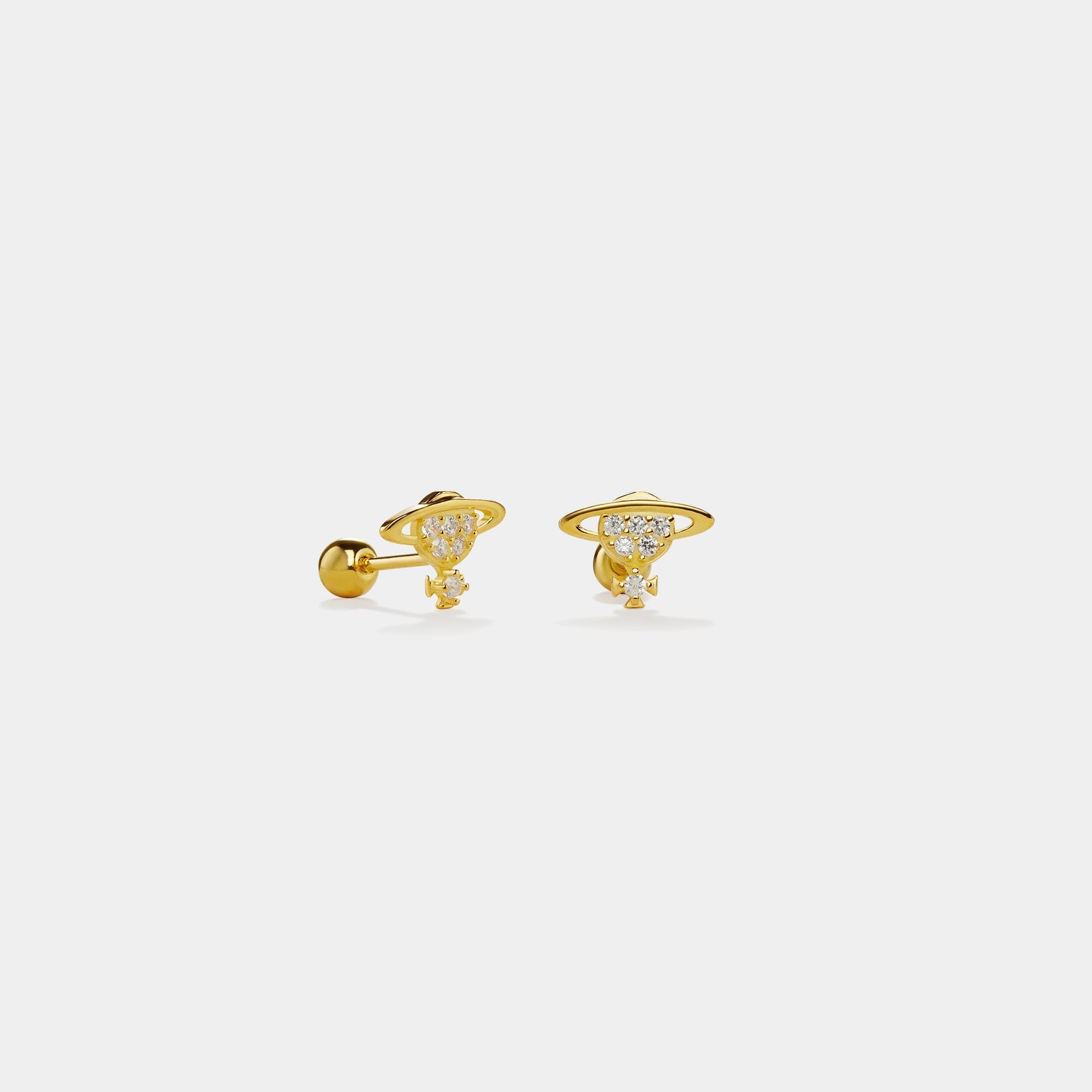 Saturn Planet and Astronaut Stud Earrings for Wome - Image 2