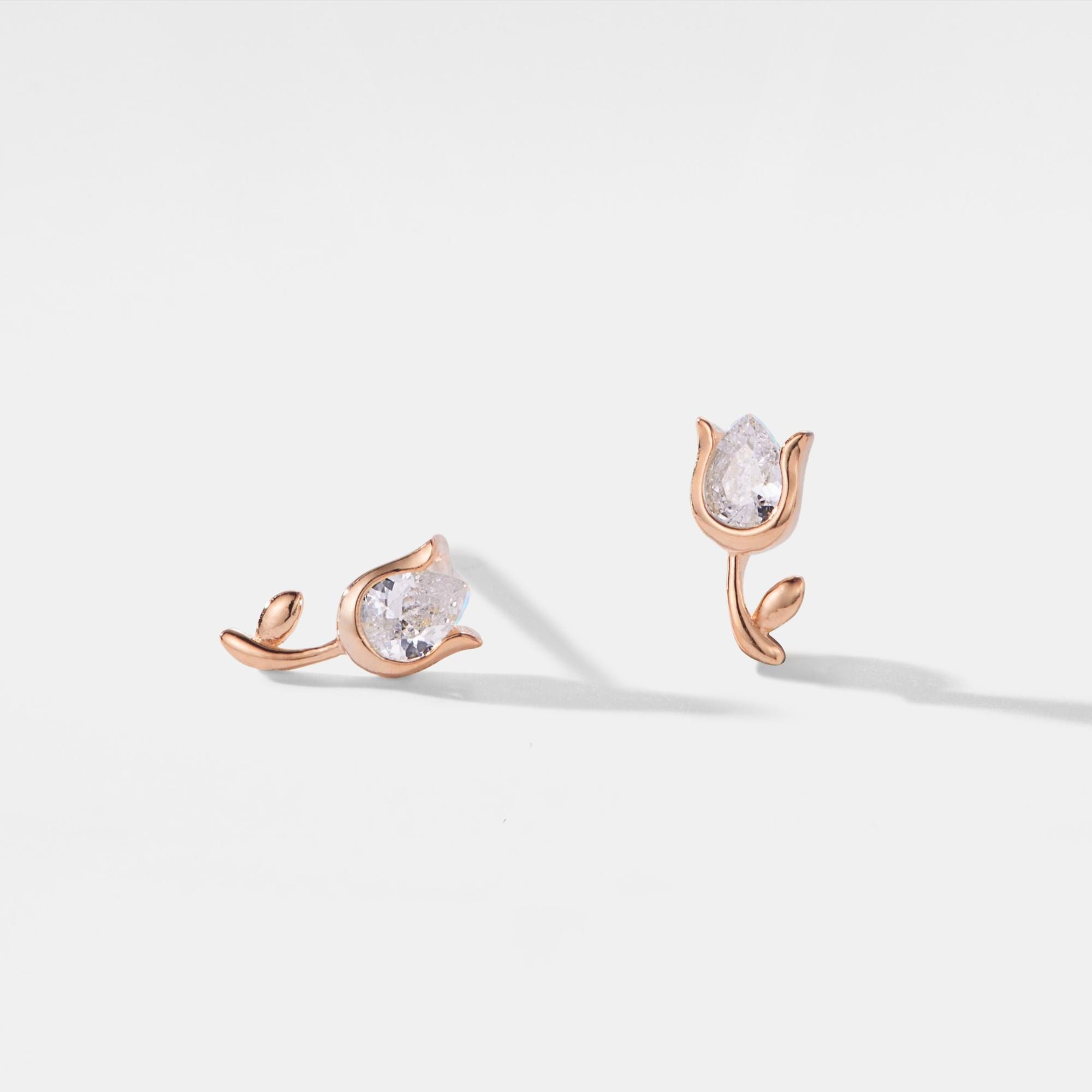 Tulip Flower Stud Earrings for Women